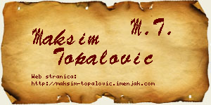 Maksim Topalović vizit kartica